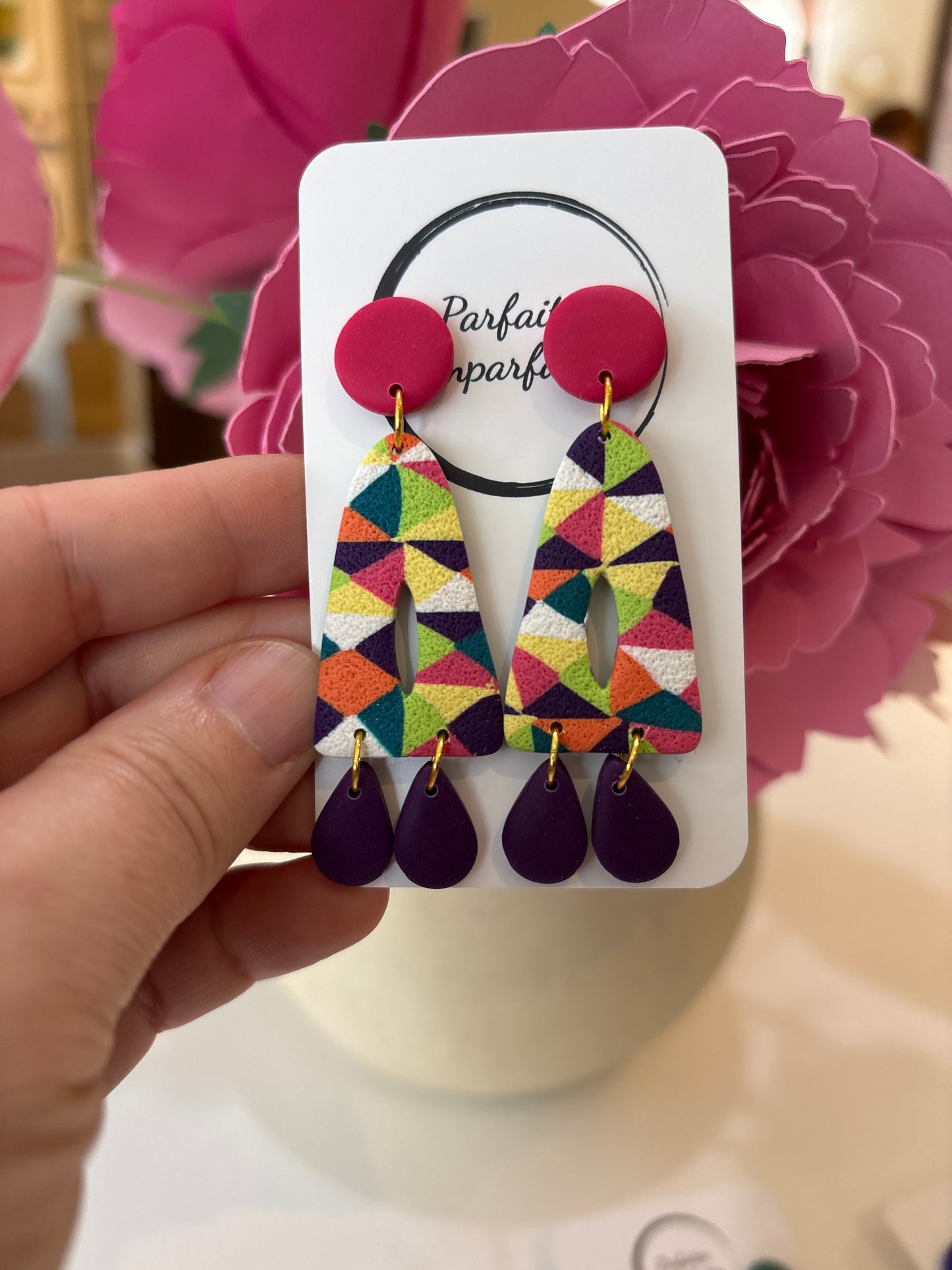 Patchwork gros triangle pendantes