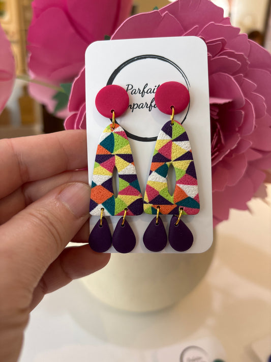 Patchwork gros triangle pendantes
