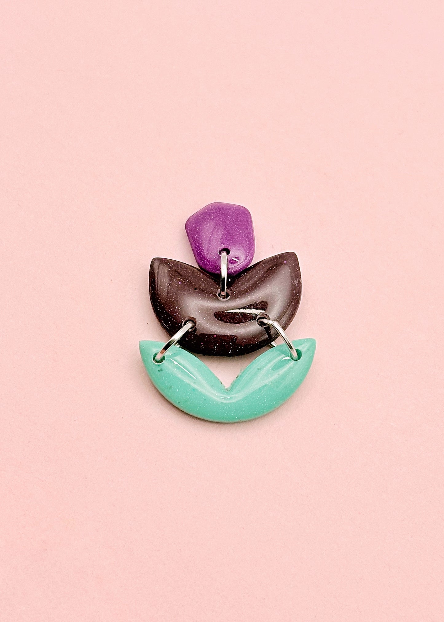 Orla Noir Irisé Turquoise et Mauve